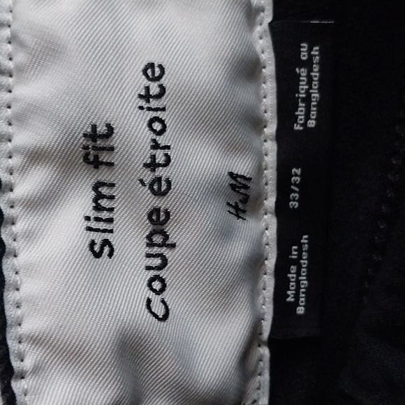 H&M Men's Slimming Fit High Rise Jeans sz 33x32 in Black - Picture 3 of 8